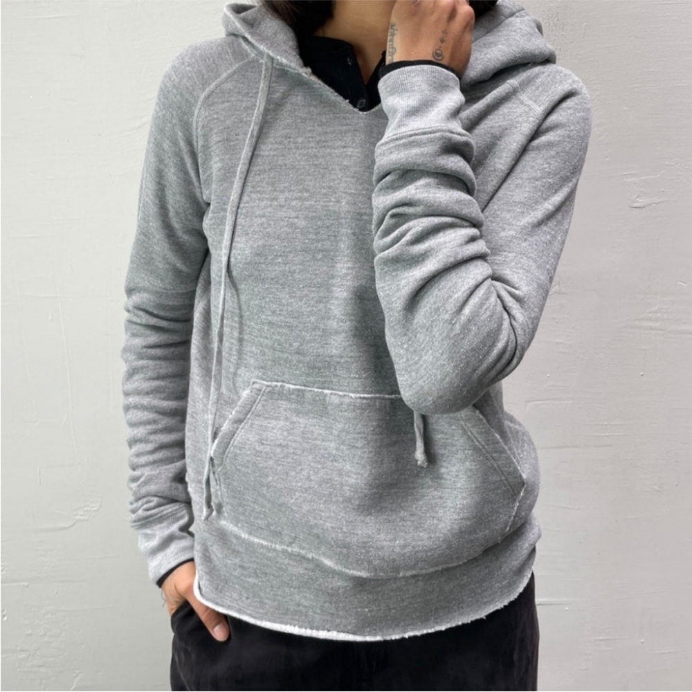 Nili Lotan Rayne Sweatshirt in Heather Gray XS Designer Lounge Distressed